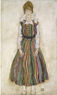 Schilderij: Portret van de vrouw van de kunstenaar, Edith Schiele