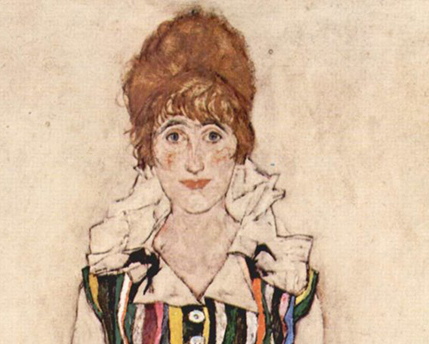 detail uit Schilderij: Portret van Edith Schiele