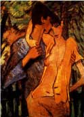 Schilderij: Gipsy Lovers van Otto Mueller (Die Brücke)